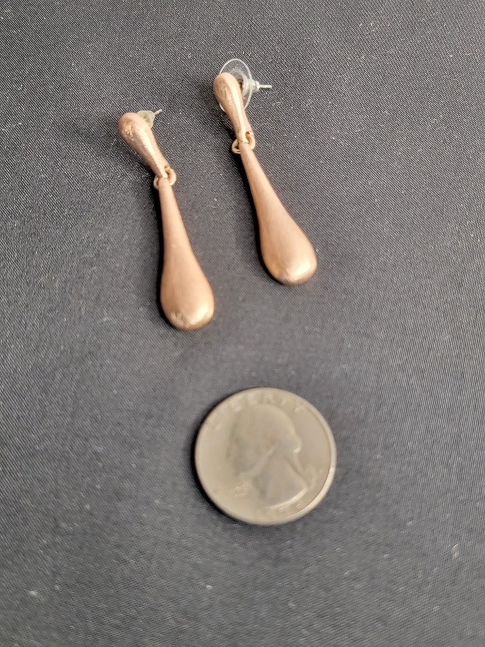Rose Gold Teardrop Dangle Earrings by